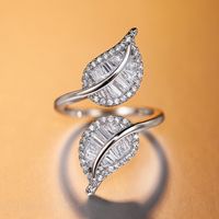 Simple Style Flower Copper Inlay Zircon Open Ring 1 Piece main image 2