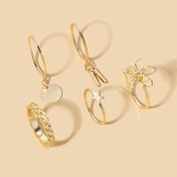 Fashion Flower Alloy Gold Plated Women's Rings 1 Set main image 5