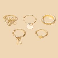 Fashion Flower Alloy Gold Plated Women's Rings 1 Set main image 4