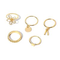 Fashion Flower Alloy Gold Plated Women's Rings 1 Set main image 2