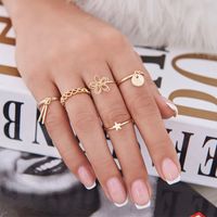 Fashion Flower Alloy Gold Plated Women's Rings 1 Set main image 1
