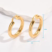 Fashion Round Copper Gold Plated Earrings 1 Pair main image 2