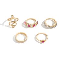 Fashion Snake Alloy Artificial Gemstones Women's Rings 1 Set main image 2