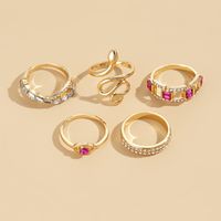 Fashion Snake Alloy Artificial Gemstones Women's Rings 1 Set main image 4
