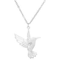 201 Stainless Steel 18K Gold Plated Casual Simple Style Plating Hollow Out Bird Pendant Necklace main image 2