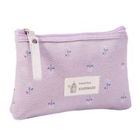 Women's Small All Seasons Cotton Flower Fashion Square Zipper Cosmetic Bag sku image 1