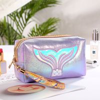 Women's Medium All Seasons Pu Leather Solid Color Fashion Pillow Shape Zipper Cosmetic Bag main image 4