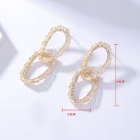 Fashion Circle Number Copper Gold Plated Zircon Drop Earrings 1 Pair main image 2