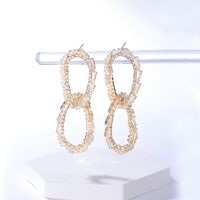 Fashion Circle Number Copper Gold Plated Zircon Drop Earrings 1 Pair main image 3
