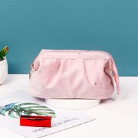 Women's Small All Seasons Velvet Solid Color Fashion Square Zipper Cosmetic Bag sku image 2