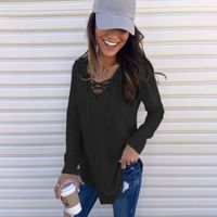 Women's T-shirt Long Sleeve T-shirts Patchwork Fashion Streetwear Solid Color main image 4