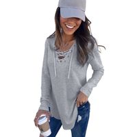 Women's T-shirt Long Sleeve T-shirts Patchwork Fashion Streetwear Solid Color main image 3