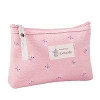 Women's All Seasons Canvas Flower Elegant Basic Square Zipper Cosmetic Bag sku image 4