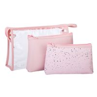 Women's All Seasons Pvc Pu Leather Solid Color Fashion Sequins Square Cosmetic Bag sku image 1
