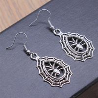 1 Pair Simple Style Spider Spider Web Hollow Out Alloy Ear Hook main image 2