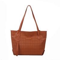 Women's All Seasons Pu Leather Solid Color Fashion Square Zipper Tote Bag sku image 1