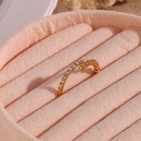 Fashion Round Stainless Steel Plating Inlay Zircon Open Ring 1 Piece main image 3