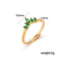 Fashion Crown Stainless Steel Plating Inlay Zircon Open Ring 1 Piece main image 4