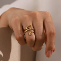 Fashion Snake Stainless Steel Plating Open Ring 1 Piece main image 5