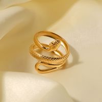 Fashion Snake Stainless Steel Plating Open Ring 1 Piece main image 2