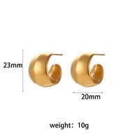 1 Pair Fashion C Shape Plating Stainless Steel Hoop Earrings main image 3