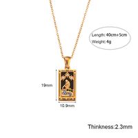 Fashion Square Stainless Steel Plating Inlay Zircon Pendant Necklace 1 Piece main image 5