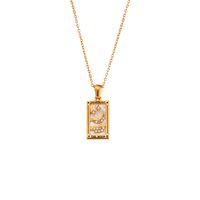 Fashion Square Stainless Steel Plating Inlay Zircon Pendant Necklace 1 Piece sku image 3
