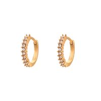 Fashion Circle Stainless Steel Plating Inlay Zircon Hoop Earrings 1 Pair main image 2