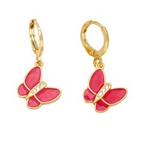 Fashion Butterfly Copper Inlay Zircon Drop Earrings 1 Pair main image 4