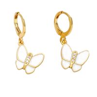 Mode Papillon Le Cuivre Incruster Zircon Boucles D'oreilles 1 Paire sku image 3