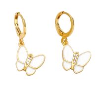 Fashion Butterfly Copper Inlay Zircon Drop Earrings 1 Pair main image 3