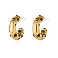 1 Pair Fashion C Shape Plating Inlay Stainless Steel Zircon Hoop Earrings sku image 12