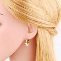 Fashion Star Copper Inlay Pearl Zircon Drop Earrings 1 Pair main image 2