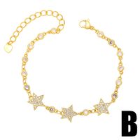 Fashion Devil's Eye Star Copper Enamel Plating Inlay Zircon Bracelets 1 Piece main image 3