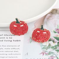 Fashion Pumpkin Alloy Inlay Artificial Diamond Women's Ear Studs 1 Pair main image 5
