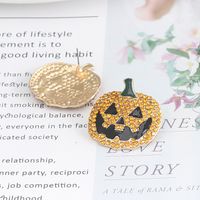 Fashion Pumpkin Alloy Inlay Artificial Diamond Women's Ear Studs 1 Pair main image 4