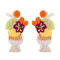 Fashion Wine Glass Beaded Women's Drop Earrings 1 Pair main image 4