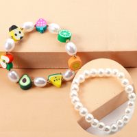 Pastoral Fruit Imitation Pearl Soft Clay Beaded Bracelets 1 Piece main image 1