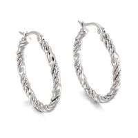 Fashion Round Titanium Steel Plating Hoop Earrings 1 Pair sku image 1