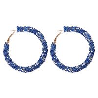 Fashion Circle Gravel Plating Women's Hoop Earrings 1 Pair main image 6