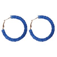 Fashion Circle Gravel Plating Women's Hoop Earrings 1 Pair sku image 1