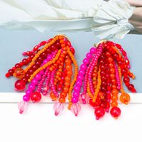 Fashion Tassel Beaded Drop Earrings 1 Pair main image 6