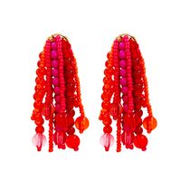 Fashion Tassel Beaded Drop Earrings 1 Pair main image 2