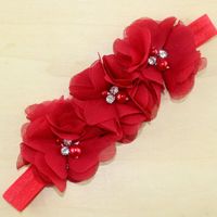 Fashion Flower Cloth Inlay Rhinestones Hair Band 1 Piece main image 5