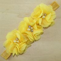 Fashion Flower Cloth Inlay Rhinestones Hair Band 1 Piece sku image 7