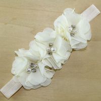 Fashion Flower Cloth Inlay Rhinestones Hair Band 1 Piece sku image 17