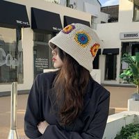 Women's Fashion Flower Handmade Wide Eaves Bucket Hat sku image 5