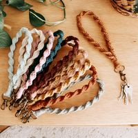 Creative New Cotton String Braided Bracelet Keychain Nordic Style Practical Business Gift Small Pendant Car Key Hanging main image 4