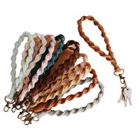 Creative New Cotton String Braided Bracelet Keychain Nordic Style Practical Business Gift Small Pendant Car Key Hanging main image 3