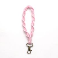 Creative New Cotton String Braided Bracelet Keychain Nordic Style Practical Business Gift Small Pendant Car Key Hanging sku image 1